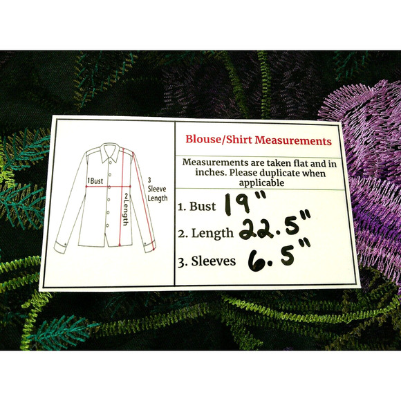 Black Sheer Mesh Purple Floral Embroidered Blouse -Whimsigoth Fairy-Medium - Picture 5 of 5